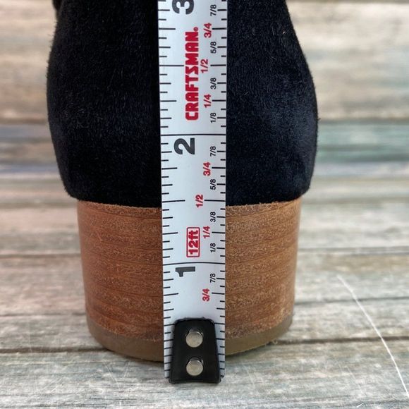 & Other Stories Ankle Boot Bootie Womens 9 Black Suede Stacked Block Heel Casual - Picture 10 of 13